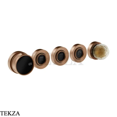 Gessi Perle Термостат для душа на 3 потока, внешняя часть 74434-708, медь Brushed
