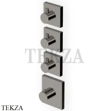 Zucchetti PAN Термостат для душа, 3 выхода, внешняя часть ZP8661.C50, metal black