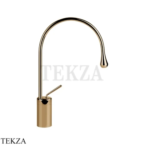 Gessi Goccia Смеситель для раковины высокий, без сливного гарнитура 33605-735, Warm Bronze PVD