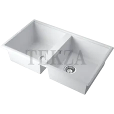Omoikiri Tedori 86-2 Кухонная мойка Tetogranit две большие чаши 4993927 белый