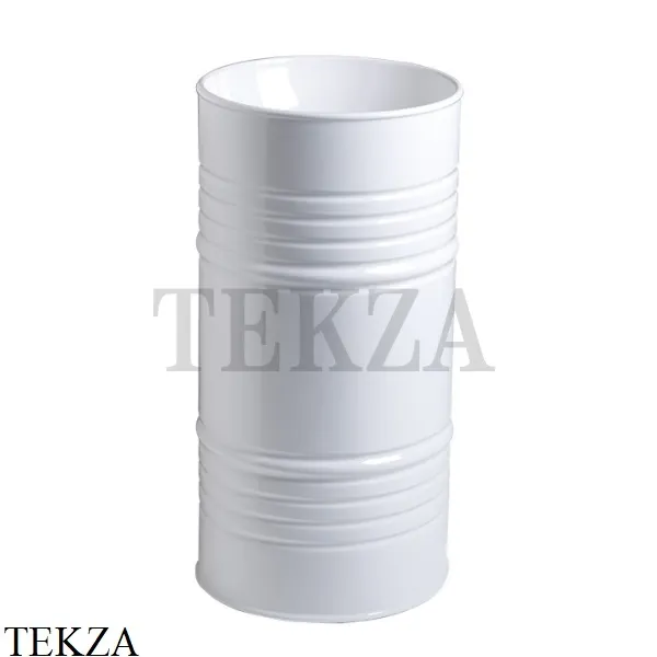 Kerasan Artwork Раковина свободностоящая BARREL, слив в пол, сифон, 4742K01 белый глянец