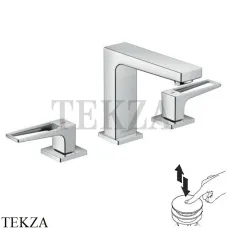 Hansgrohe Metropol Смеситель для раковины 110, с рукояткой-петлей, с донным Push-Open 74514000, хром глянец