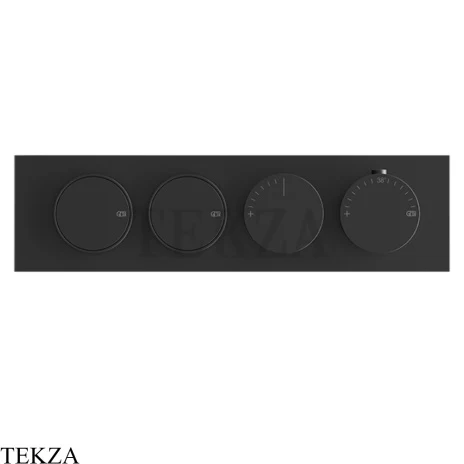 Gessi Origini ACCENT Термостат для душа 2 потока с кнопками, внешняя часть 66222-299, Black XL