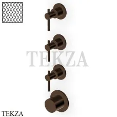 Zucchetti Helm Diagonal Термостат для душа на 3 потока, внешняя часть ZHL803.XP21G3, brushed chocolate PVD