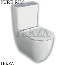 Hatria Fusion Унитаз компакт без ОБОДКА Y1ZB01, сиденье с микролифтом, белый глянец