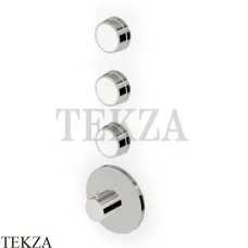 Zucchetti Savoir Термостат для душа, 3 потока, внешняя часть ZSV661.C8W, Nickel глянец-белый