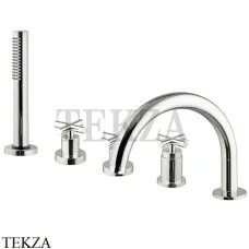 FIMA Carlo Frattini Maxima Смеситель на борт ванны с гарнитуром, F5314SN, Brushed nickel