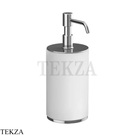 Gessi INCISO accessories Дозатор для жидкого мыла настольный, белый 66437-031, хром глянец