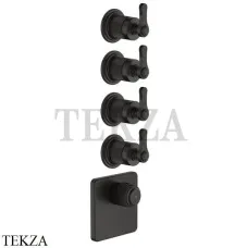 Gessi VENTI20 Термостат для душа, 4 потока, внешняя часть 65210-187, Aged Bronze