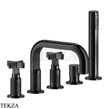 Gessi INCISO+ Смеситель на борт ванны с гарнитуром 58140-706, Black Metal PVD