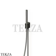 Zucchetti Hoop Душевой комплект с выводом и держателем Z93932.C51, brushed metal black