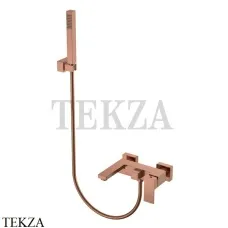 Boheme Qubic Смеситель для ванны, ручной душ с держателем 473-CB, Copper Brushed