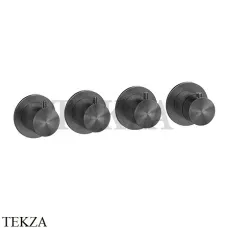 Gessi 316 SHOWER Термостат для душа на 3 выхода, внешняя часть 54336-707, Black Metal Brushed