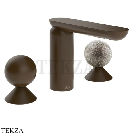 Gessi Perle Смеситель для раковины на 3 отв., без гарнитура 74065-845, бронза Dark Brush