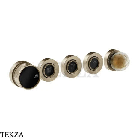 Gessi Perle Термостат для душа на 3 потока, внешняя часть 74434-149, нерж. сталь Brush / никель Brushed
