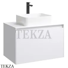 Aqwella MOBI Тумба подвесная с двумя ящиками 80 см MOB0108W, белый глянец/белый