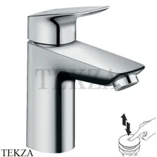 Hansgrohe Logis Смеситель для раковины, с донным клапаном Push-Open 71107000, хром глянец Hansgrohe Logis Смеситель для раковины, с донным клапаном Push-Open 71107000, хром глянец