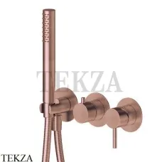 Newform X-Steel 316 Душевой комплект смеситель 2 потока, ручной душ, сталь 69667EX.59.067, PVD Brushed copper bronze