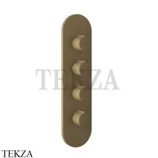 Gessi Ingranaggio-Anello Термостат для душа, 3 потока, внешняя часть 43066-713, Antique Brass Gessi Ingranaggio-Anello Термостат для душа, 3 потока, внешняя часть 43066-713, Antique Brass