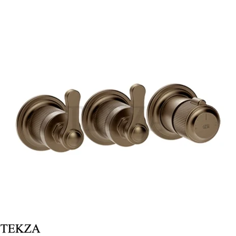 Gessi VENTI20 Термостат для душа, 2 потока, внешняя часть 65334-761, Coffee Bronze Br. PVD
