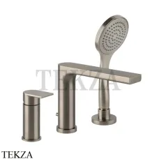 Gessi Emporio Via Manzoni Смеситель для ванны с изливом и переключателем 38634-149, Finox Brushed Nickel
