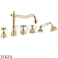 Migliore Princeton Смеситель на борт ванны с душевым гарнитуром 19376, золото глянец