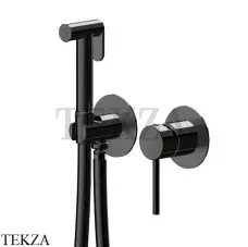 Newform Гигиенический душ с держателем, смеситель, внешняя часть 885.01.093, черный матовый