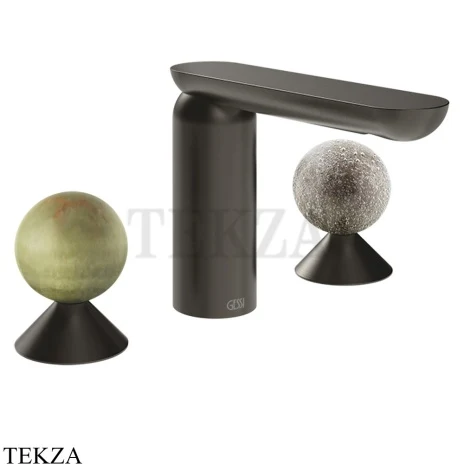 Gessi Perle Смеситель для раковины на 3 отв., без гарнитура 74565-707, black хром Brush