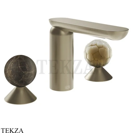 Gessi Perle Смеситель для раковины на 3 отв., без гарнитура 74145-149, нерж. сталь Brush / никель Brushed
