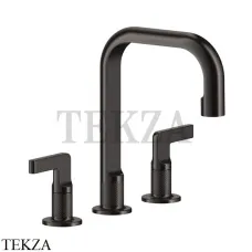 Gessi INCISO Смеситель для раковины средний, с донным клапаном 58013-707, Black Metal brushed