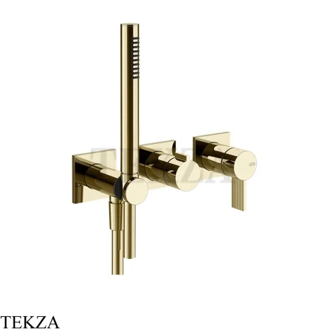 Gessi Inverso RIGATO Смеситель для душа, 2 потока, с гарнитуром, внешняя часть 73536-710, Brass PVD