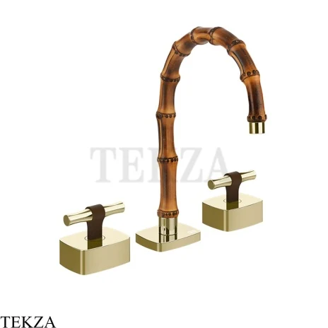 Gessi Jacqueline Смеситель для раковины на 3 отв., без донного клапана 77013-710, шампань глянец
