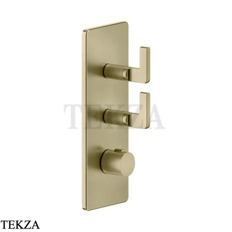 Gessi INCISO WELLNESS Термостат 2 выхода, внешняя часть 58204-727, Brushed Brass PVD
