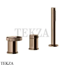 Gessi ANELLO Смеситель на борт ванны без излива, с гарнитуром 63347-030, Copper глянец