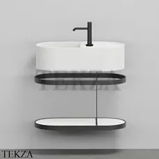 Cielo Les Petites Ovale 60 Консоль с раковиной LPLAO60, керамическая полка, белый матовый Cielo Les Petites Ovale 60 Консоль с раковиной LPLAO60, керамическая полка, белый матовый
