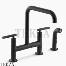Kohler PURIST Смеситель для кухни с отдельным душем K-7548-4-BL, Matte Black