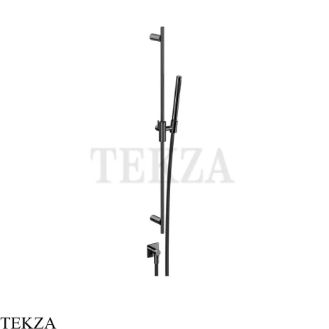 Gessi Incastri Штанга в комплекте с душевой лейкой и выводом воды 75040-706, black хром глянец