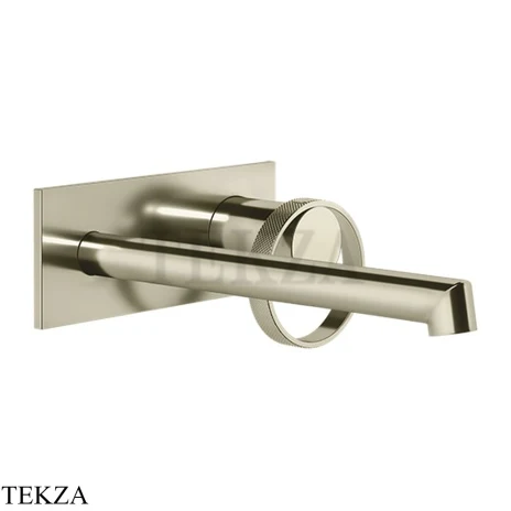 Gessi ANELLO Смеситель для раковины на планке, длинным изливом, внешняя часть 63389-720, Nickel PVD
