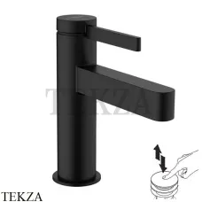 Hansgrohe FINORIS Смеситель для раковины 100, с донным клапаном Push-Open 76010670, черный матовый Hansgrohe FINORIS Смеситель для раковины 100, с донным клапаном Push-Open 76010670, черный матовый