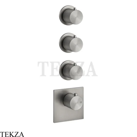 Gessi 316 WELLNESS Термостат 3 выхода, внешняя часть 54506-239, Steel Brushed