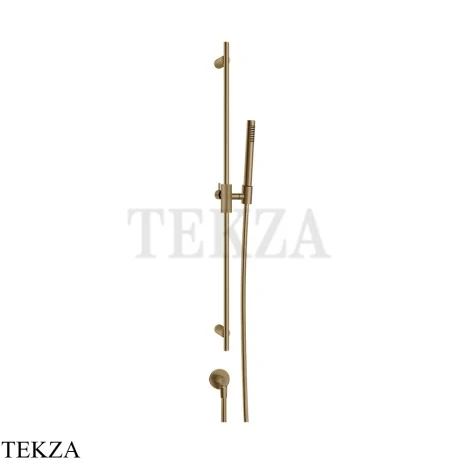 Gessi ANELLO Штанга в комплекте с душевой лейкой и выводом 63482-726, Warm Steel Br. PVD