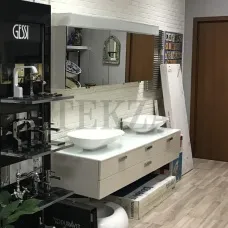 Burgbad CRONO Тумба с двумя раковинами, зеркальный шкаф с подсветкой (с экспозиции)