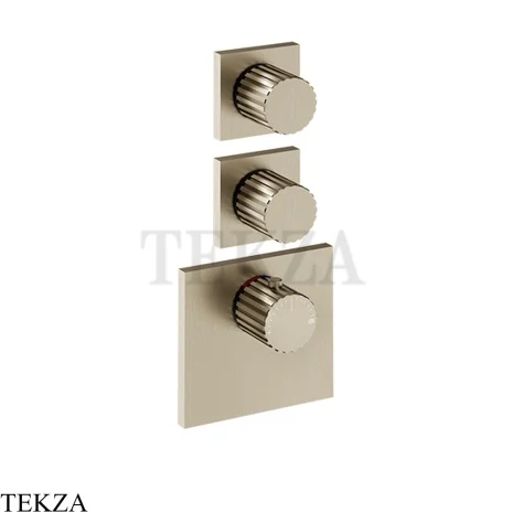 Gessi Incastri Термостат для душа 2 потока, внешняя часть 75304-149, нерж. сталь Brush / никель Brushed