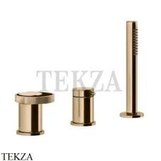 Gessi ANELLO Смеситель на борт ванны без излива, с гарнитуром 63347-735, Warm Bronze PVD