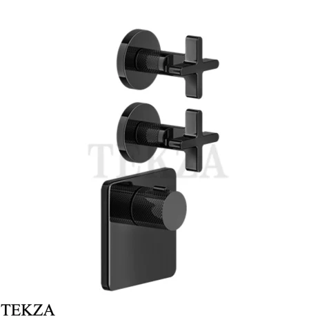 Gessi INCISO WELLNESS Термостат 2 выхода, внешняя часть 58344-706, Black Metal PVD