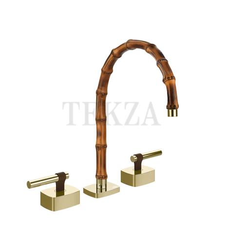 Gessi Jacqueline Смеситель для раковины на 3 отв., без донного клапана 77015-710, шампань глянец