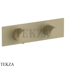 Fantini Nostromo Термостат для душа 2 потока, внешняя часть 87P6G572B, Matt British Gold