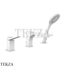 Gessi RILIEVO Смеситель для ванны с гарнитуром 59037-279, белый матовый