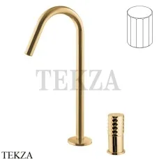 FIMA Carlo Frattini Spillo TECH V Смеситель для раковины, с донным клапаном F3271TNCVOS, Brushed gold