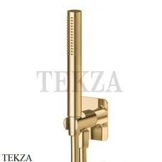 Newform Душевой комплект ручной душ латунь с выводом и держателем 854.61.020, PVD Glossy Gold